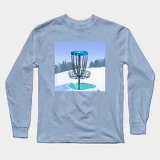 Disc Golf on a Snowy Winter Day Long Sleeve T-Shirt